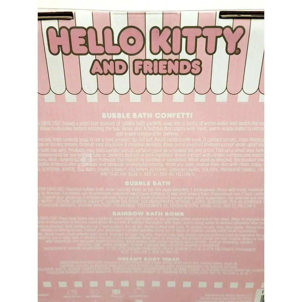 Hello Kitty & Friends Cozy Bath Set 6pc Bubble Bath Body Wash Spa Headband Kit